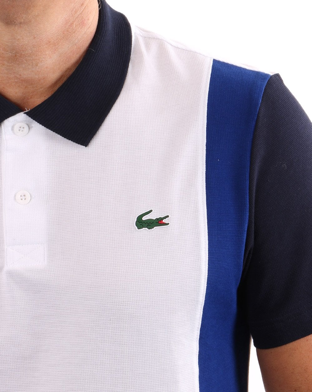 Lacoste Sport Panel Poloshirt Weiß/Blau