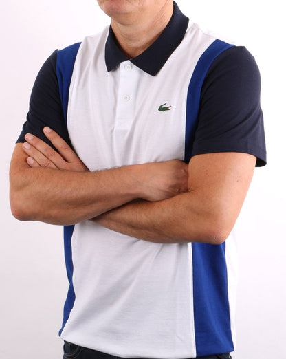Lacoste Sport Panel Poloshirt Weiß/Blau