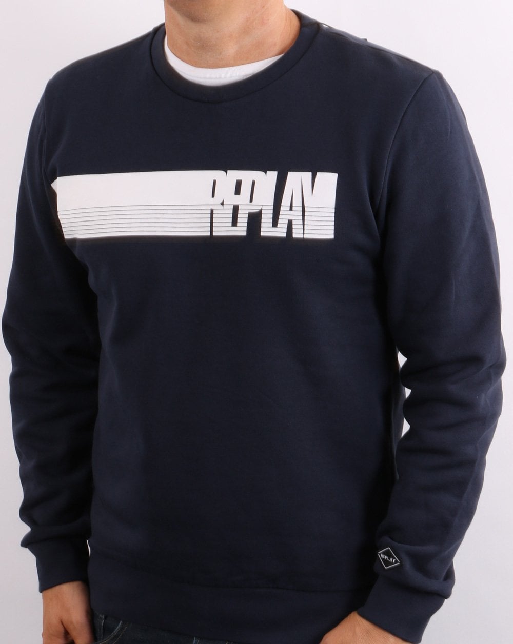 Replay Logo Sweatshirt Marineblau