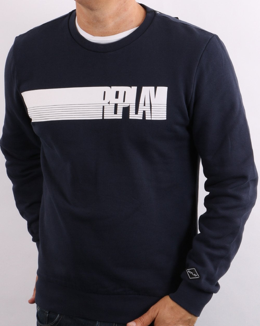 Replay Logo Sweatshirt Navy Blue