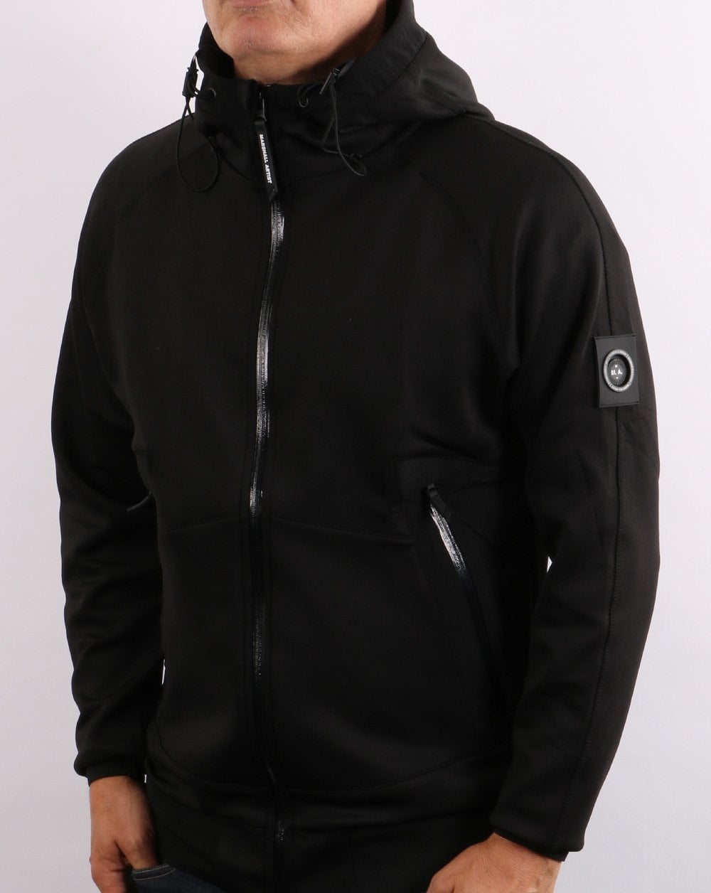 Marshall Artist Softshell-Trainingsjacke mit Kapuze, Schwarz