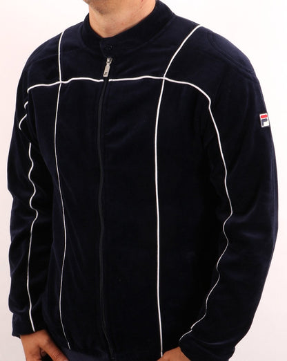 Fila Vintage Terrinda Velours-Trainingsjacke, Marineblau