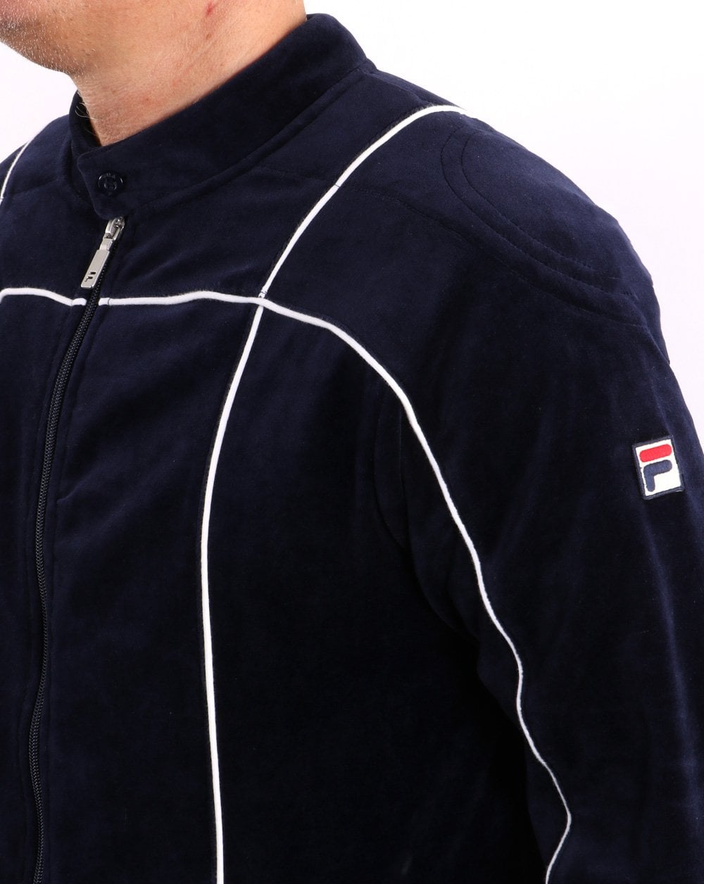 Fila Vintage Terrinda Velours-Trainingsjacke, Marineblau