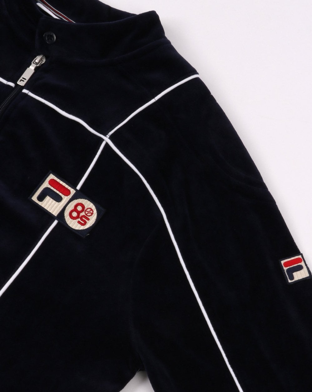 Fila Vintage Terrinda Velour Pro Badge Track Marineblau/Weiß