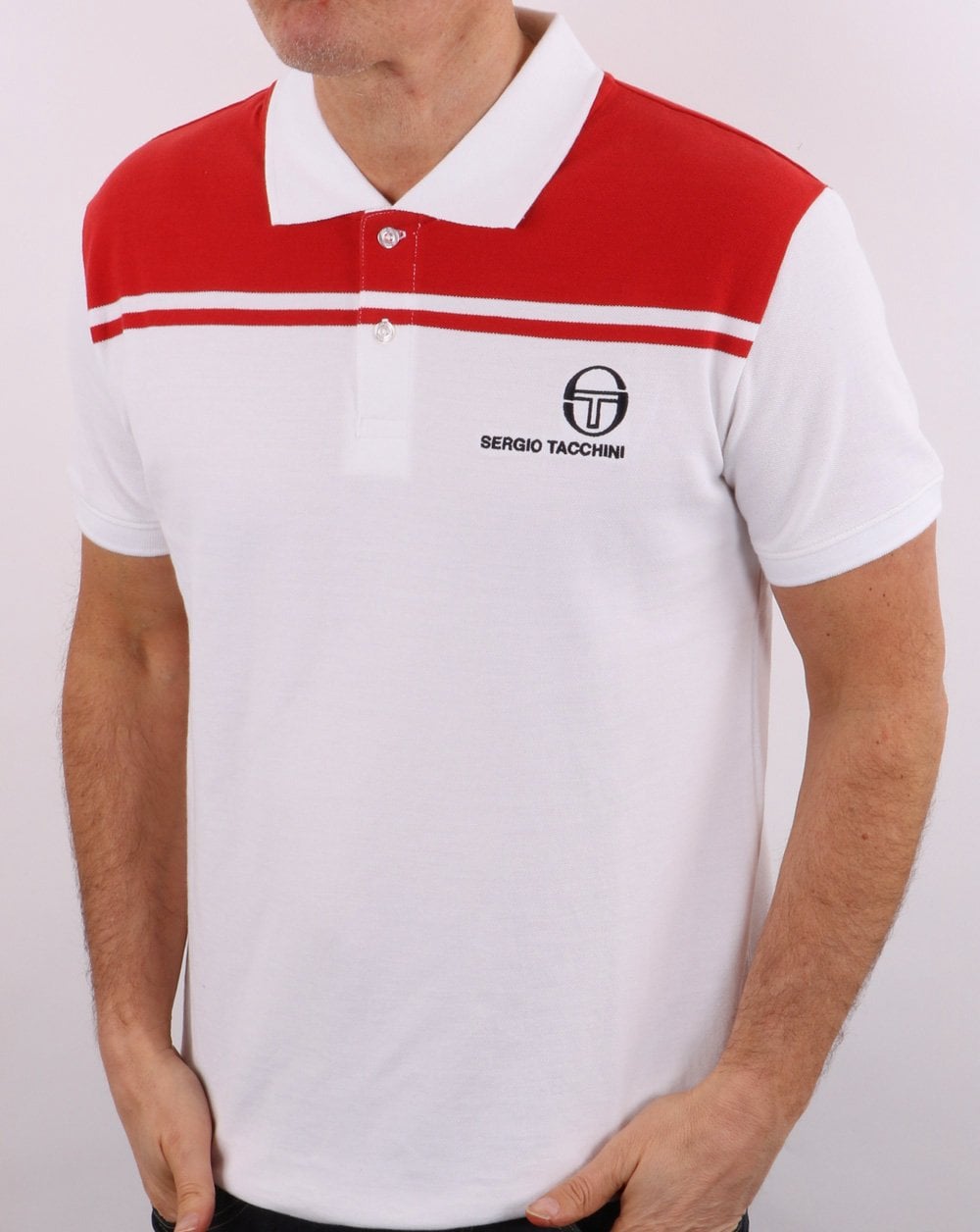 Sergio Tacchini New Young Line Poloshirt Weiß/Rot