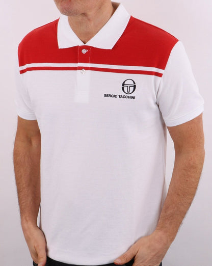 Sergio Tacchini New Young Line Poloshirt Weiß/Rot