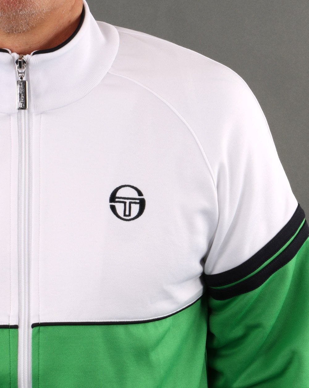 Sergio Tacchini Orion Trainingsjacke Weiß-Fresh Green