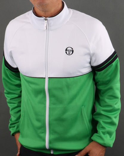Sergio Tacchini Orion Trainingsjacke Weiß-Fresh Green