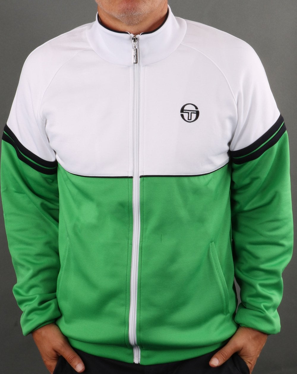 Sergio Tacchini Orion Trainingsjacke Weiß-Fresh Green