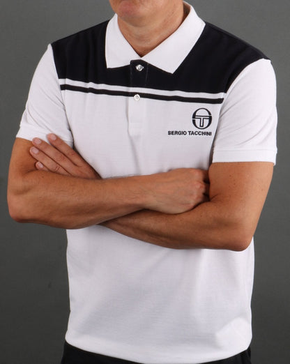 Sergio Tacchini New Young Line Poloshirt Weiß/Marineblau