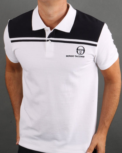 Sergio Tacchini New Young Line Poloshirt Weiß/Marineblau