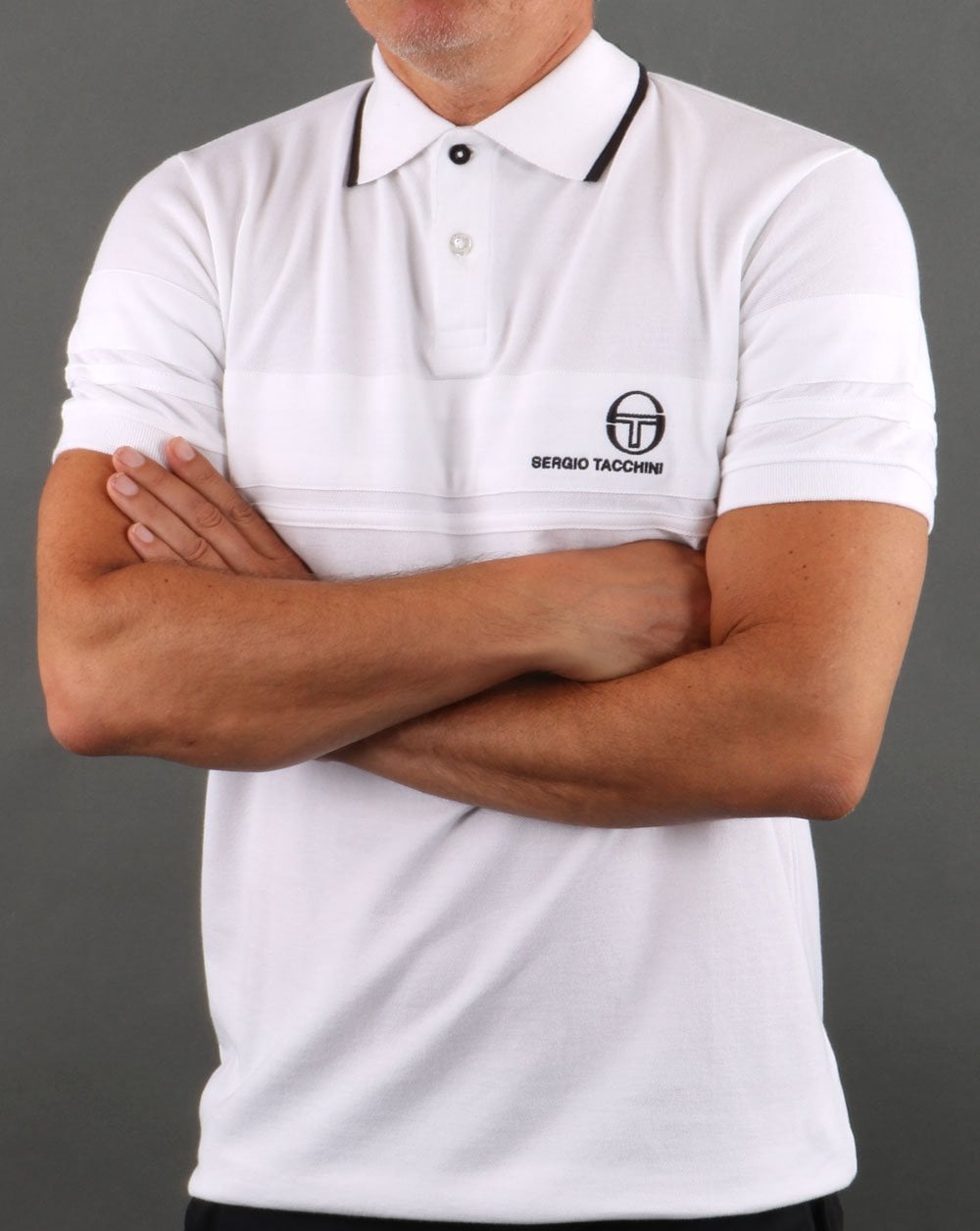 Sergio Tacchini YL Poloshirt Weiß/Marineblau