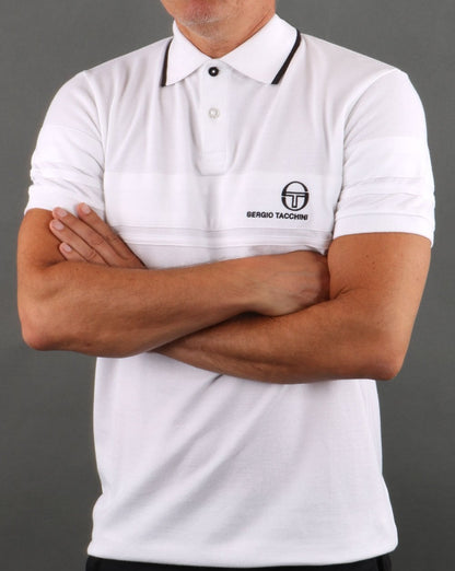 Sergio Tacchini YL Poloshirt Weiß/Marineblau