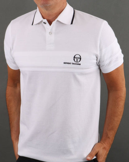 Sergio Tacchini YL Poloshirt Weiß/Marineblau