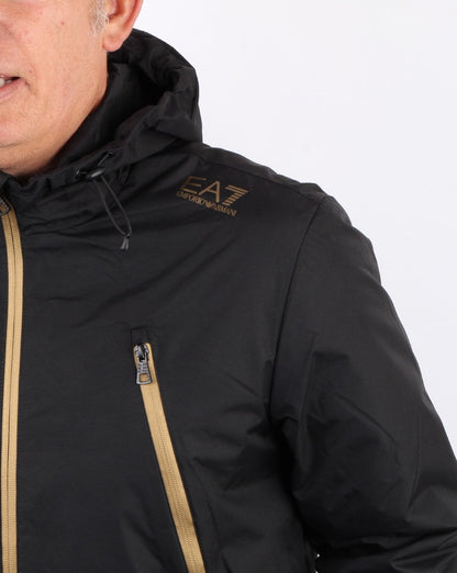 Emporio Armani EA7 Kapuzenjacke Schwarz/Gold