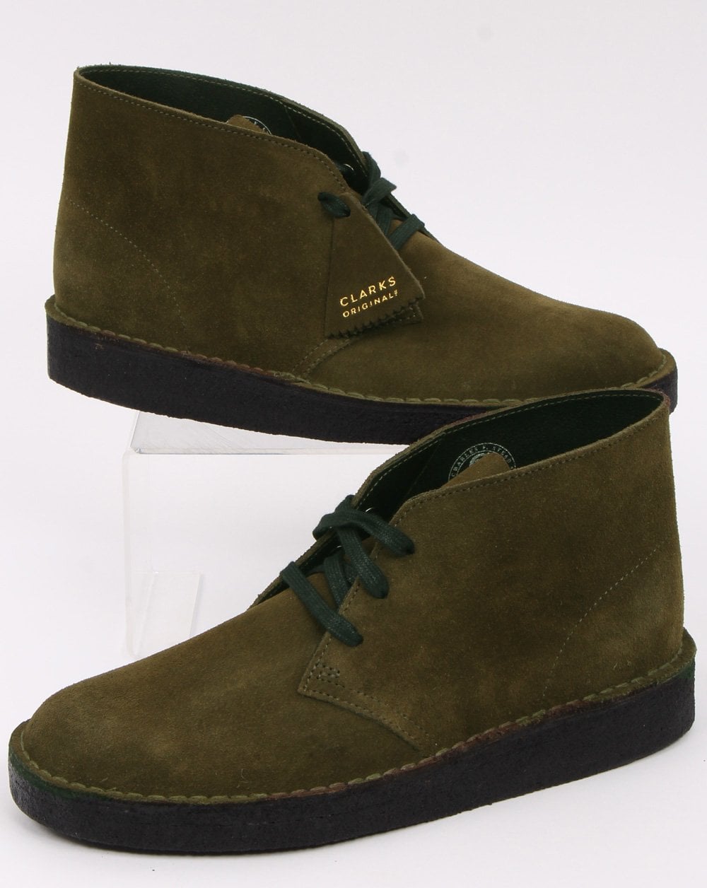 Clarks Originals Desert Coal Schuh Olivgrünes Wildleder