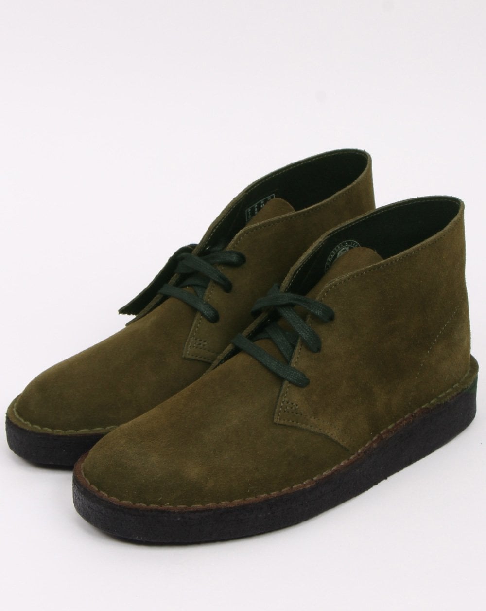 Clarks Originals Desert Coal Schuh Olivgrünes Wildleder