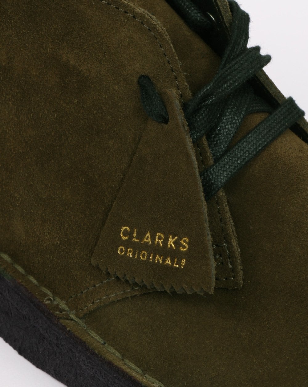 Clarks Originals Desert Coal Schuh Olivgrünes Wildleder