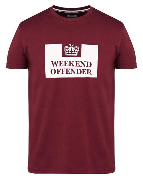 Weekend Offender Prison T-shirt Burgundy