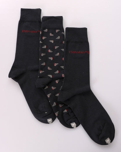 Emporio Armani – Schwarze Socken im 3er-Pack