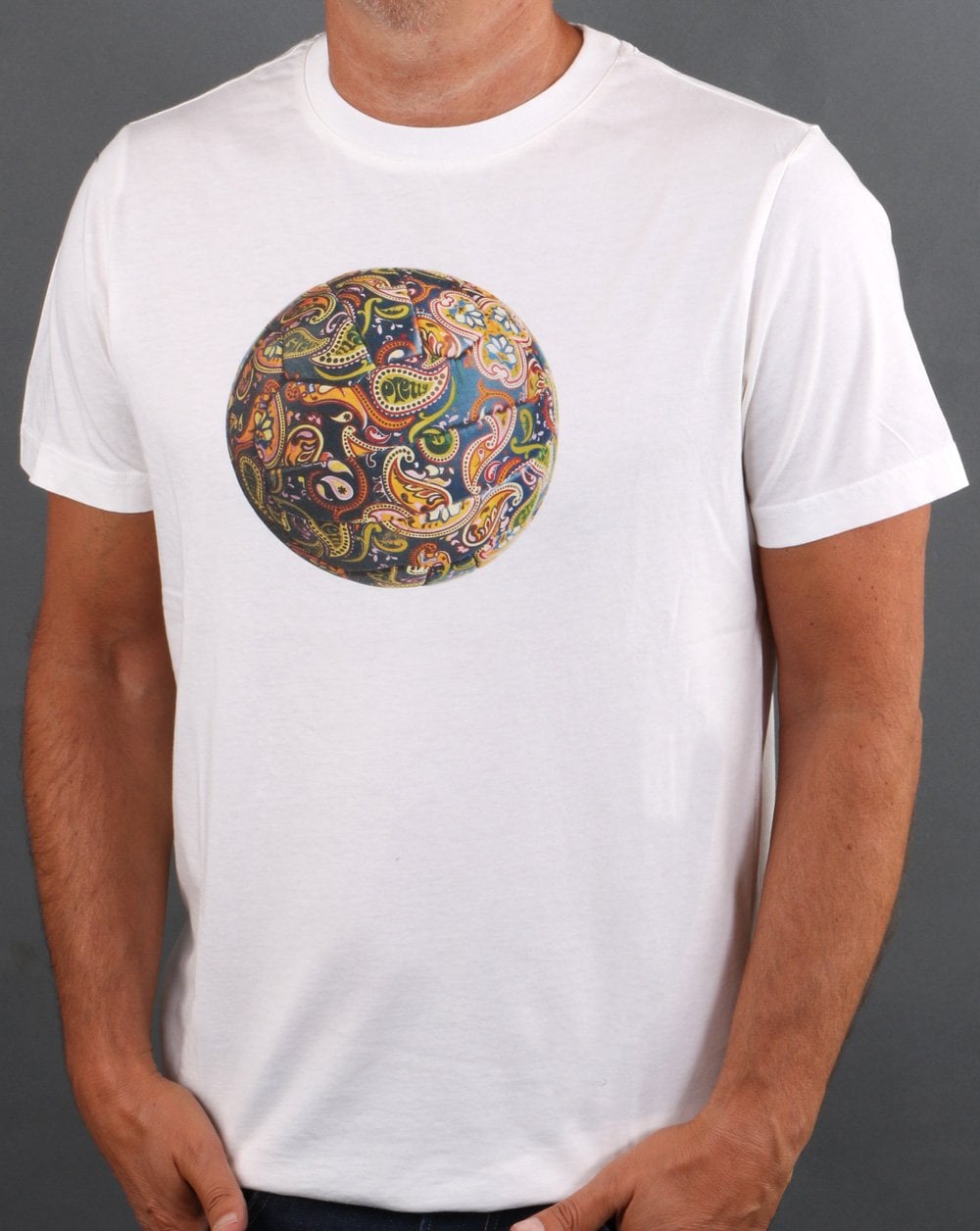 Pretty Green Paisley Fußball T-Shirt Weiß