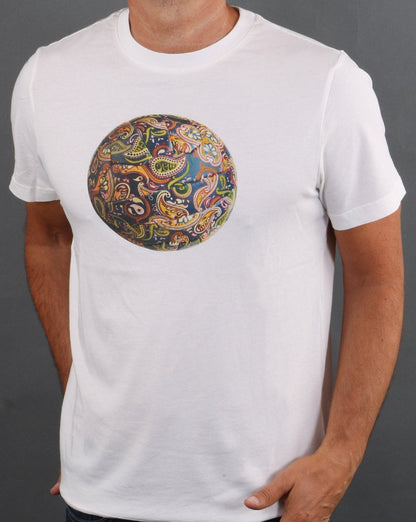 Pretty Green Paisley Fußball T-Shirt Weiß
