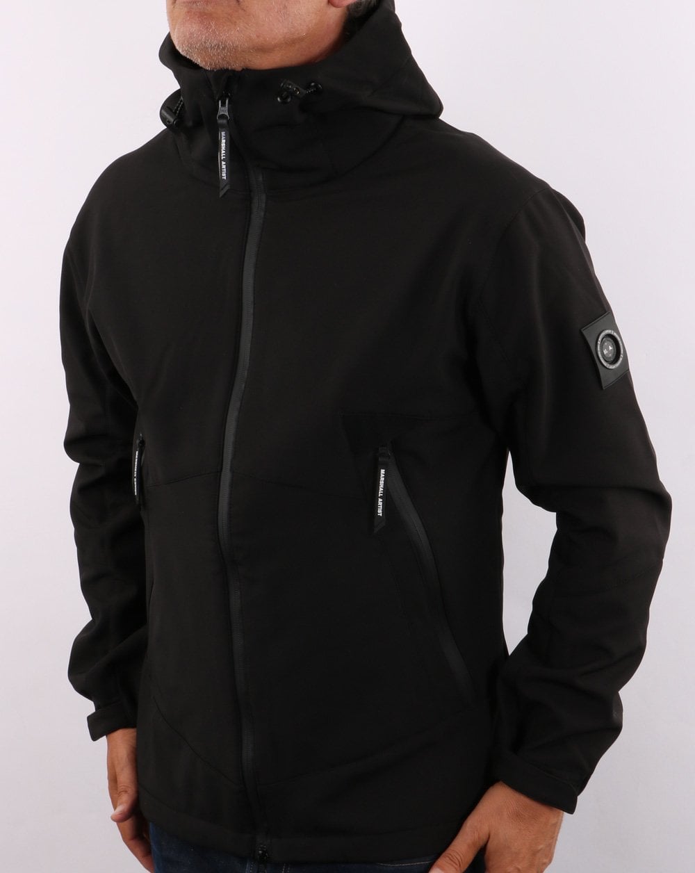 Marshall Artist Softshell-Kapuzenjacke Schwarz