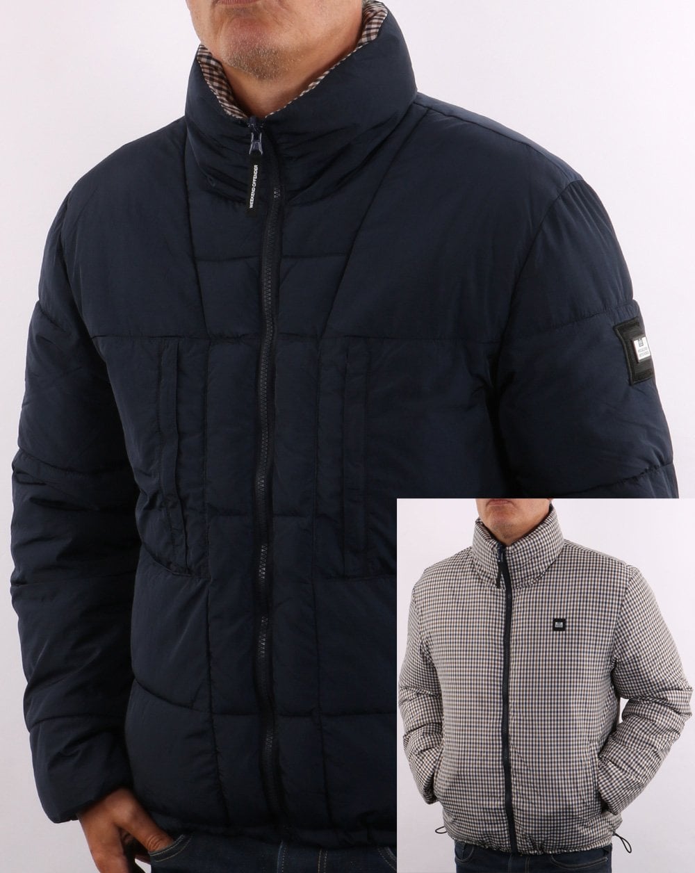 Weekend Offender Wende-Steppjacke Marineblau