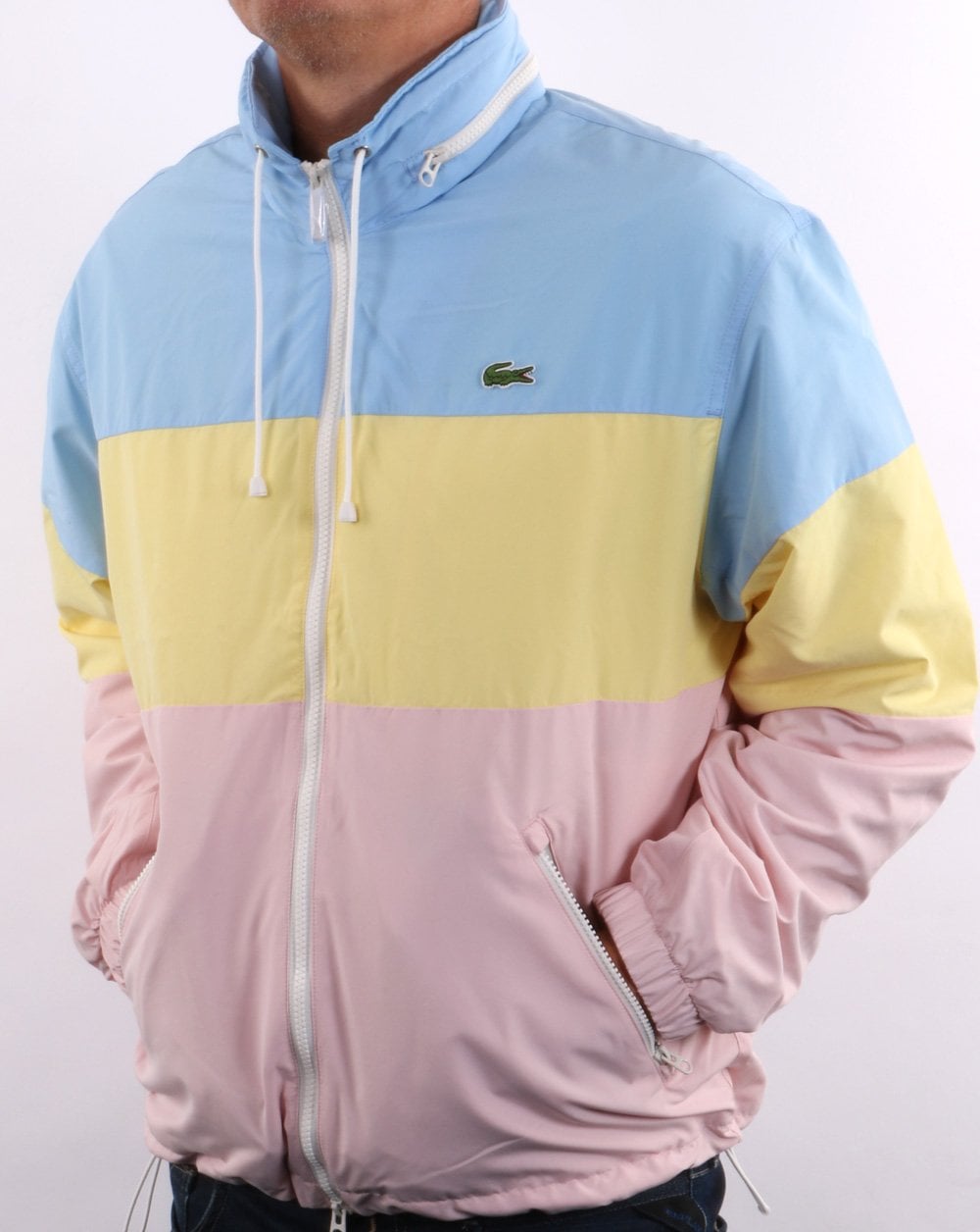 Lacoste Colour Block Jacke Himmelblau/Gelb/Pink
