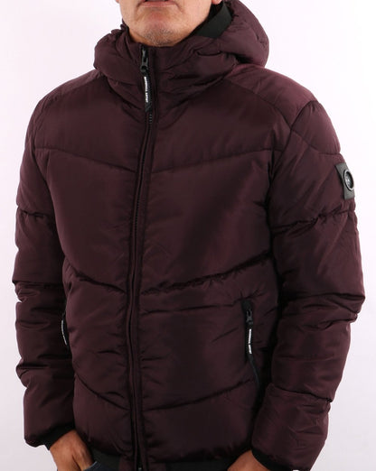 Marshall Artist Paninaro Wattierte Jacke Burgunderrot
