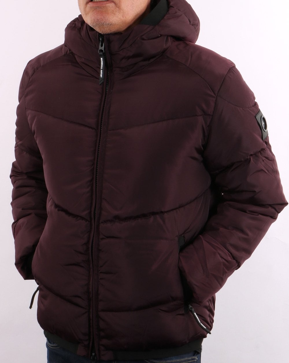 Marshall Artist Paninaro Wattierte Jacke Burgunderrot