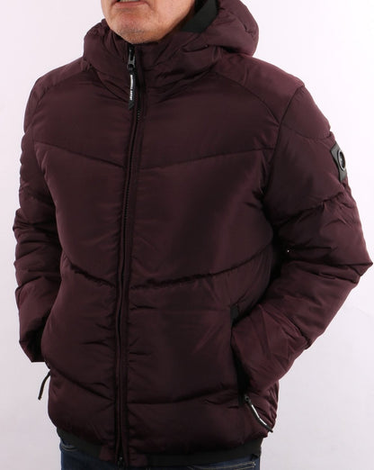 Marshall Artist Paninaro Wattierte Jacke Burgunderrot