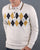 Gabicci Vintage Diamond Knitted Polo Cream