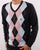Gabicci Vintage Diamond V-Neck Knit Navy/Sky/Pink