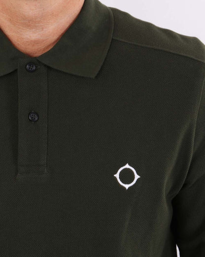 Ma.strum Langarm-Piqué-Poloshirt Dunkelgrün