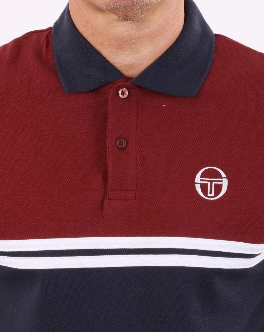 Sergio Tacchini Split Polo Shirt Port/navy/white