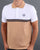 Sergio Tacchini Split Polo Shirt White/Tan/Navy