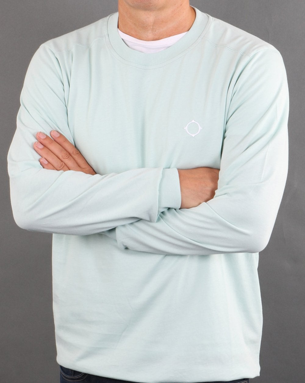 Ma.strum Langarm-T-Shirt mit Symbol Mintgrün