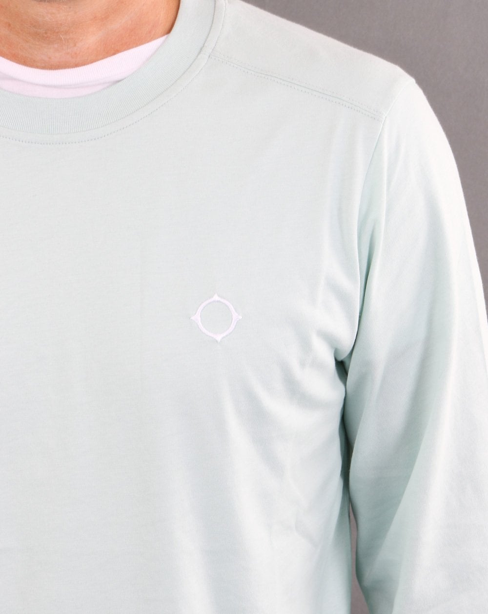 Ma.strum Langarm-T-Shirt mit Symbol Mintgrün