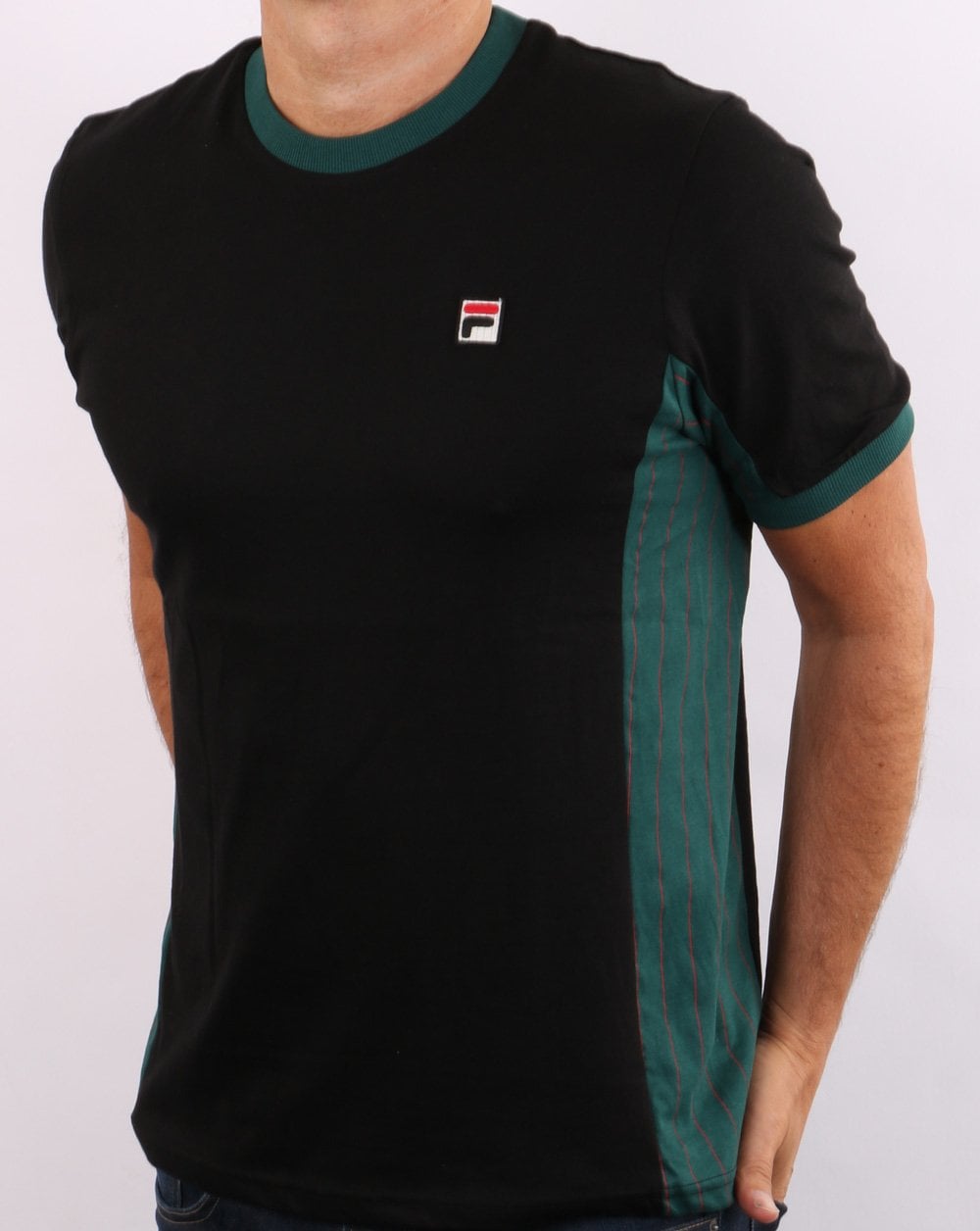 Fila Vintage Warner T Shirt Black/Green