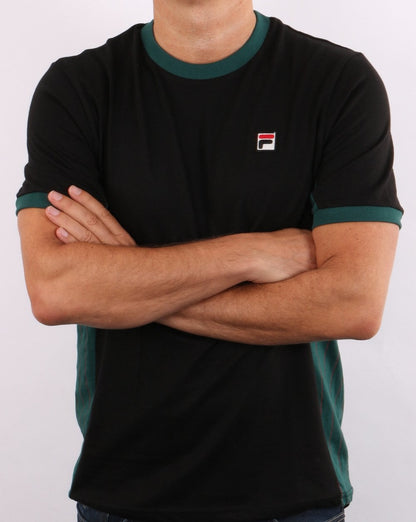 Fila Vintage Warner T-Shirt Schwarz/Grün
