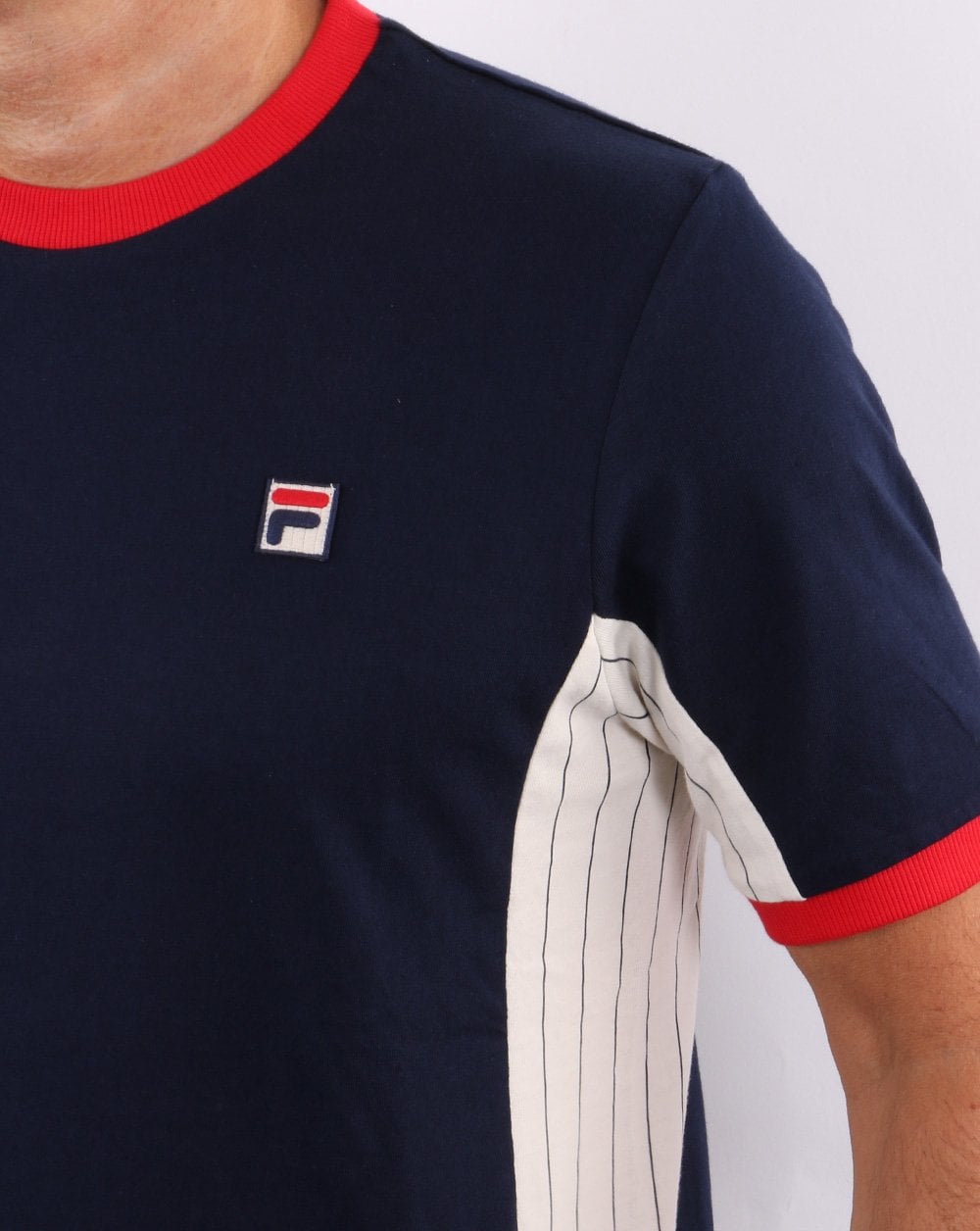 Fila Vintage Warner T Shirt Navy/White