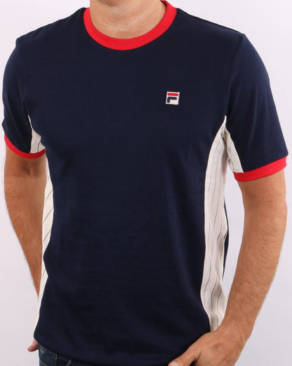 Fila Vintage Warner T-Shirt Marineblau/Weiß