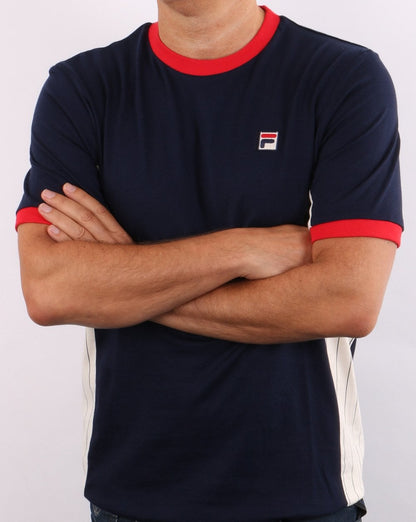 Fila Vintage Warner T-Shirt Marineblau/Weiß