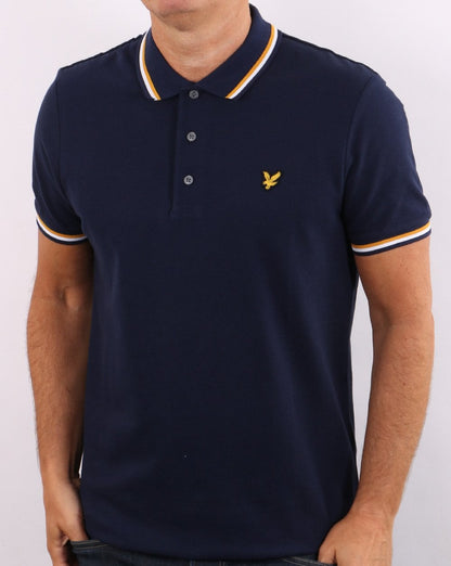 Lyle &amp; Scott – Poloshirt mit doppelter Spitze, Marineblau