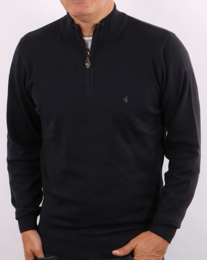 Gabicci Vintage Quarter Zip Marineblau