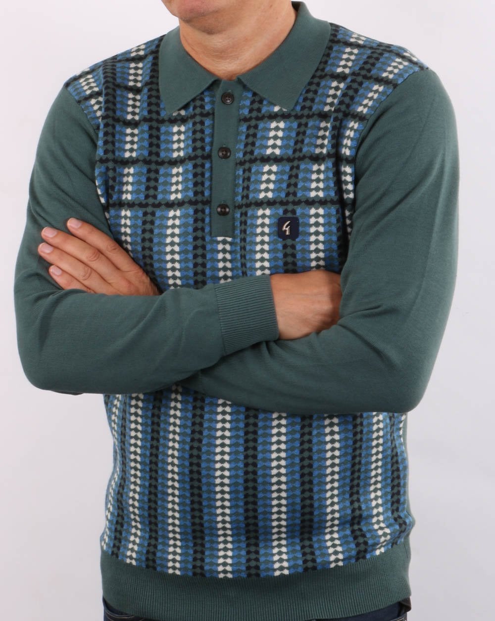 Gabicci Vintage Willis Polo Teal Green