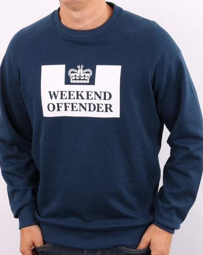 Weekend Offender Penitentiary Crew Sweatshirt Blau Stahl
