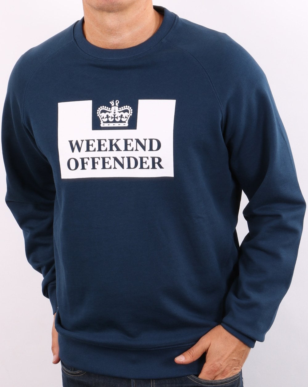 Weekend Offender Penitentiary Crew Sweatshirt Blau Stahl