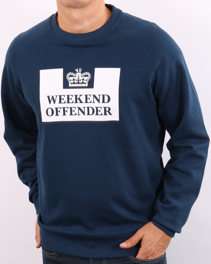 Weekend Offender Penitentiary Crew Sweatshirt Blau Stahl
